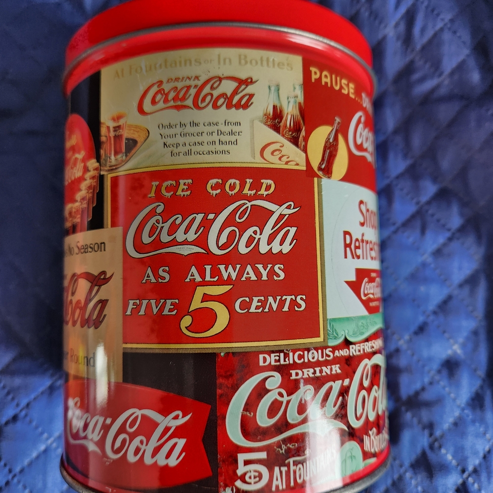 Coca-Cola Retro Red and White Tin Canister